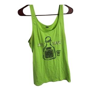 Vintage Chris Young Lime Green Aw Naw Concert Tank Top Size XL